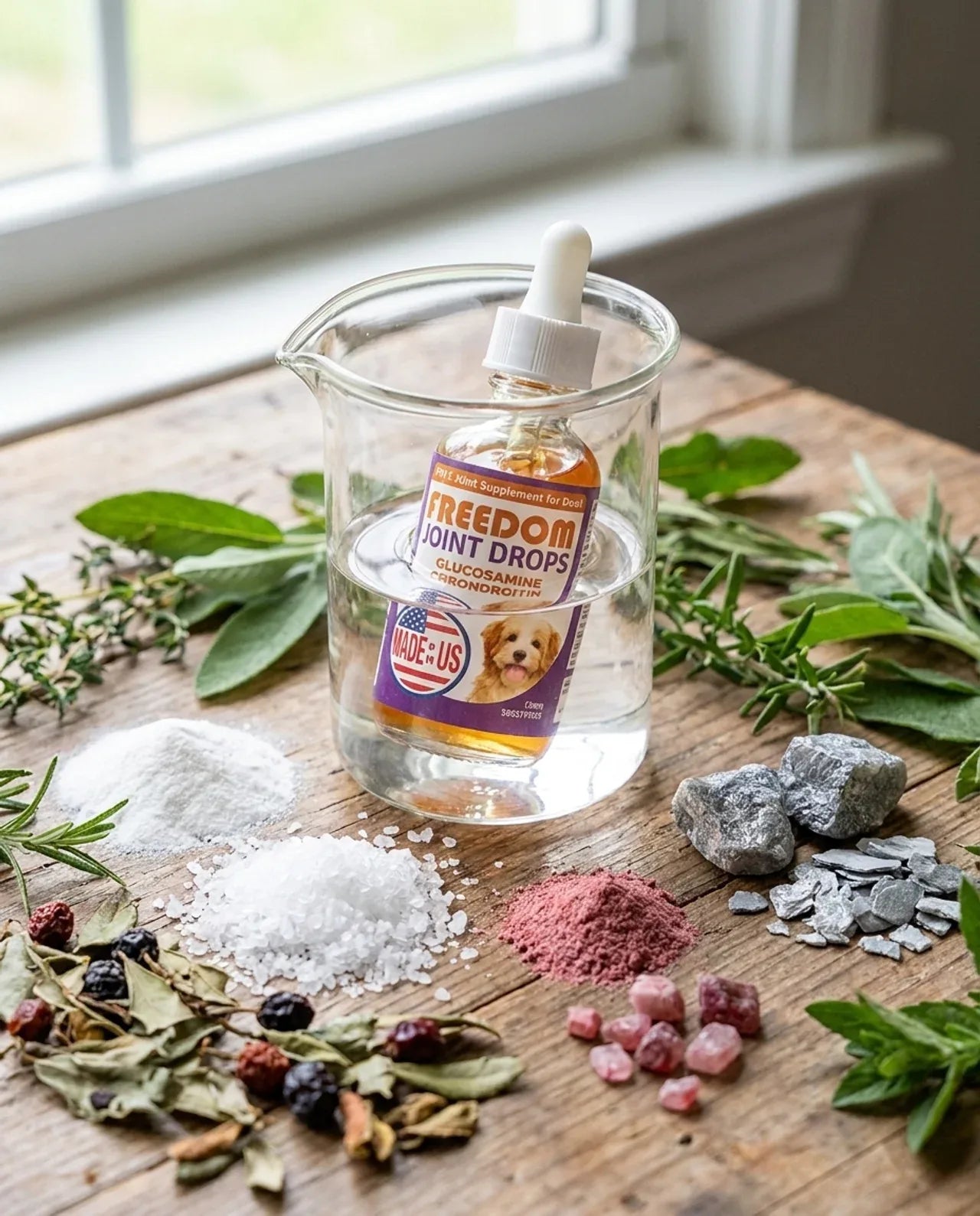 Freedom Joint Drops bottle with natural ingredients