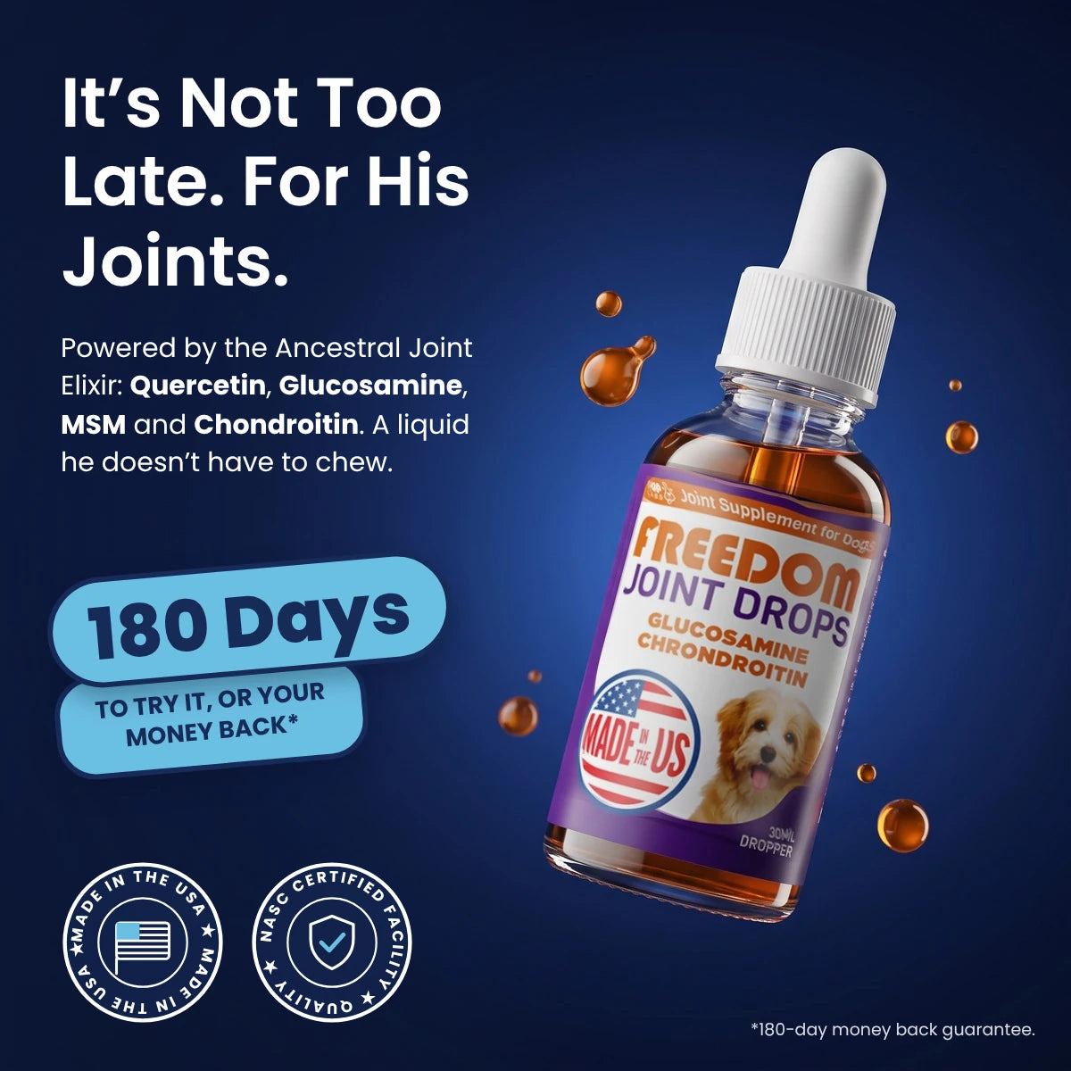 It’s not too late for his joints. Powered by the Ancestral Joint Elixir. 180 days to try it or your money back.