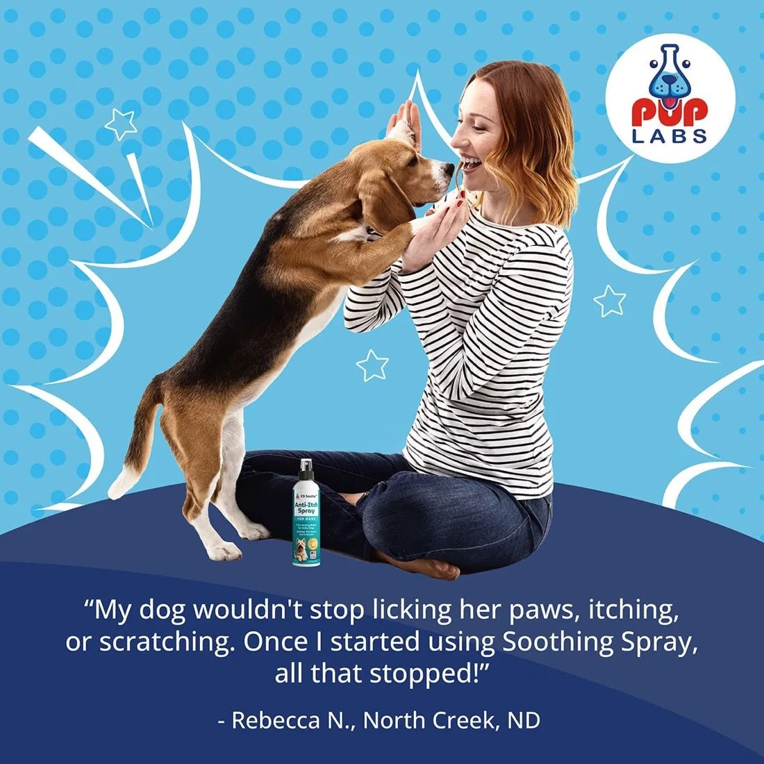 Owner playing with her dog