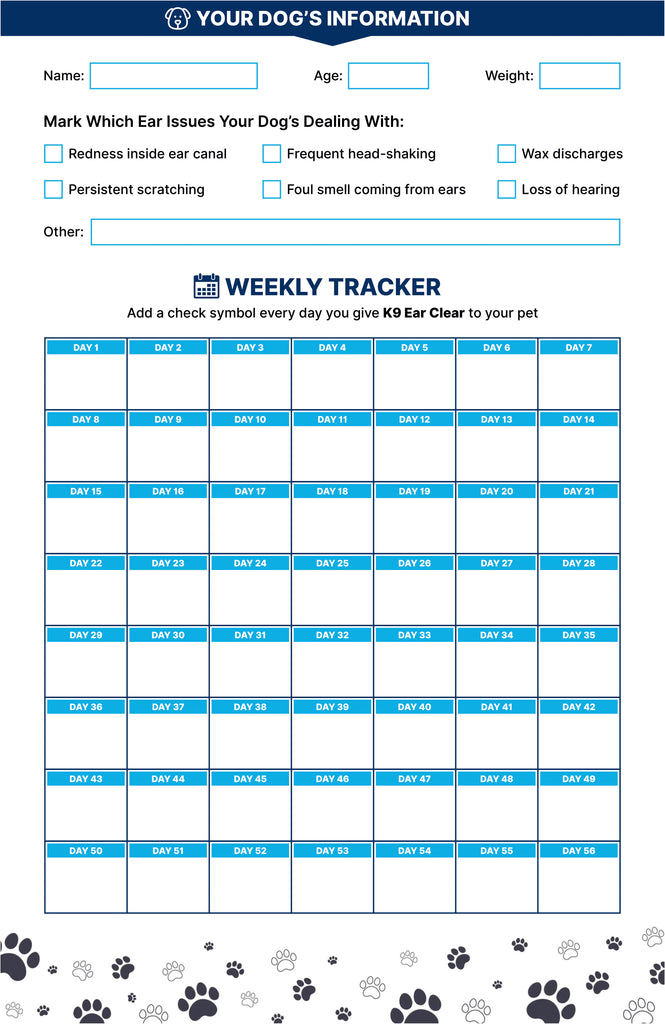 60-Day Ear Health Tracker hidden Pup Labs
